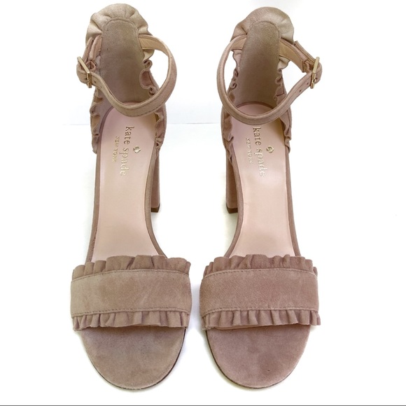 Kate Spade Odele Ruffle Dress Sandal Suede Leather Size 6 in Dusty Blush - Picture 4 of 12